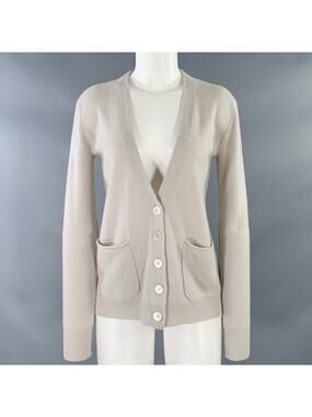 INHABIT Size M Grey Cashmere V-Neck Cardigan